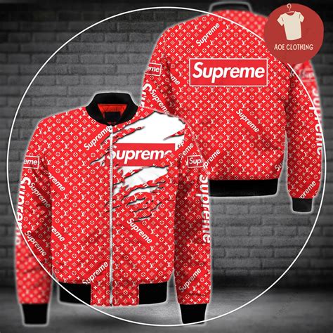 louis vuitton supreme red bomber.